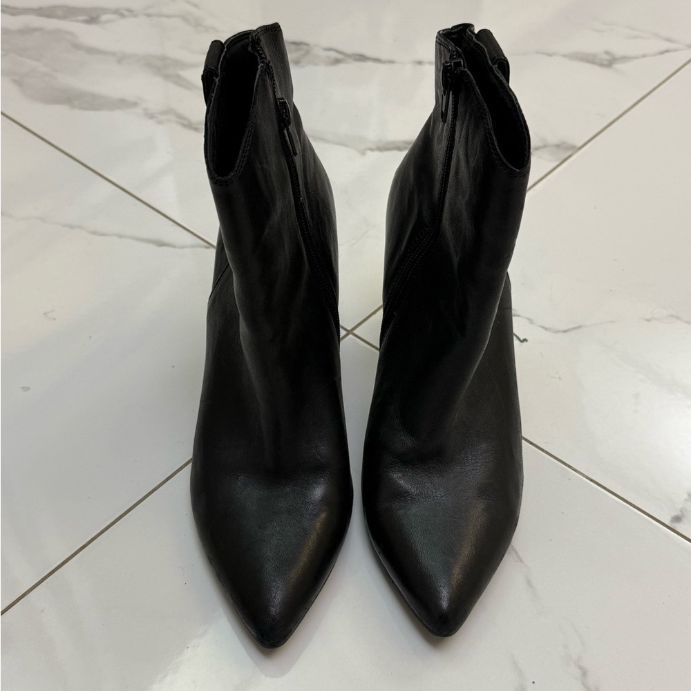 Lucky Brand Black Leather Ankle Boots Size 8 1/2
